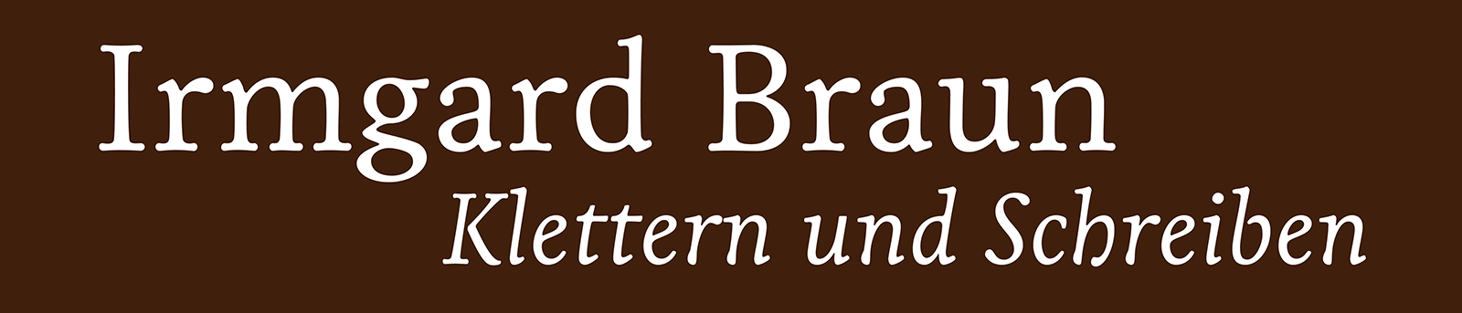 Irmgard Braun – Klettern und Schreiben / Logo